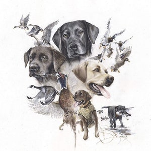 Labrador Watercolor Print: Hunting Dog Art