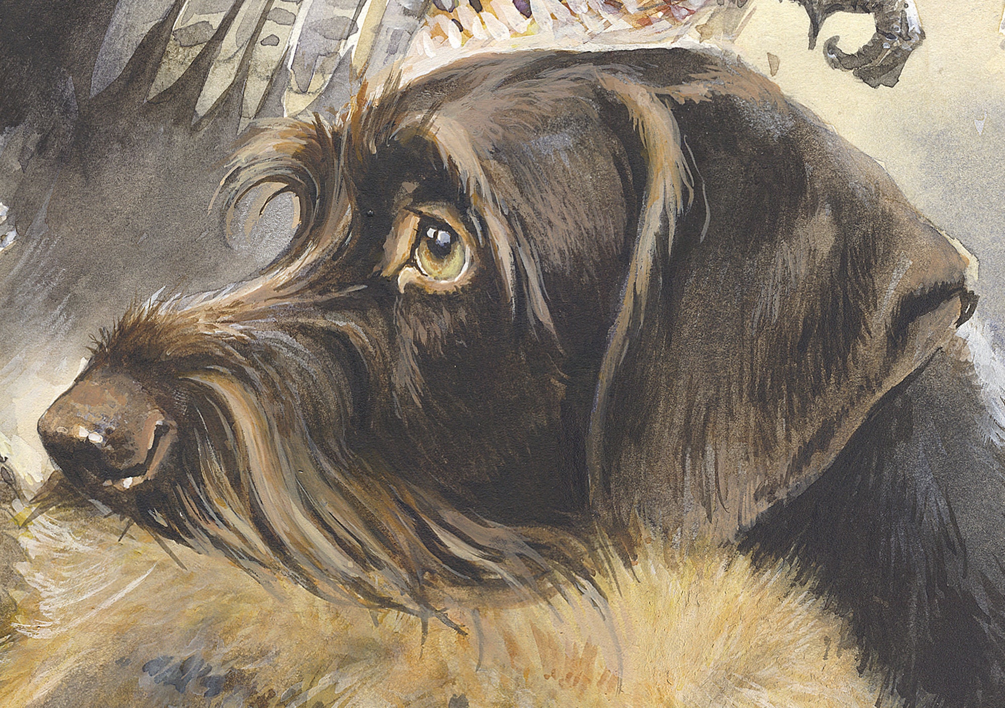 German Wirehaired Pointer Print Breath of autumn - Etsy.de