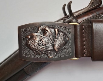 Pudelpointer Belt with Bronze Buckle // Pudelpointer Leather Belt