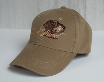 Cappellino da baseball con ricamo di bassotto: cappello per cani in cotone color oliva