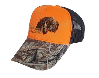Cappello ricamato Spinone Italiano: berretto arancione da caccia
