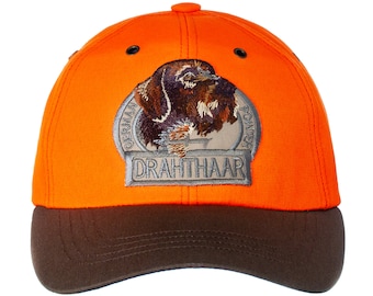 German Wirehaired Pointer Hunting Cap: Embroidered Drahthaar Dog