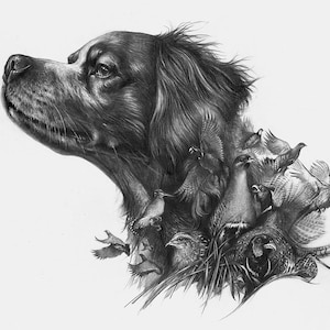 Brittany Spaniel Giclée Druck: Französischer Hund Kunst von Valery Siurha