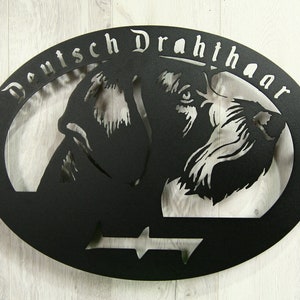 German Wirehaired Pointer Metal Sign: Deutsch Drahthaar Wall Art (17.3x23.6&quot;)