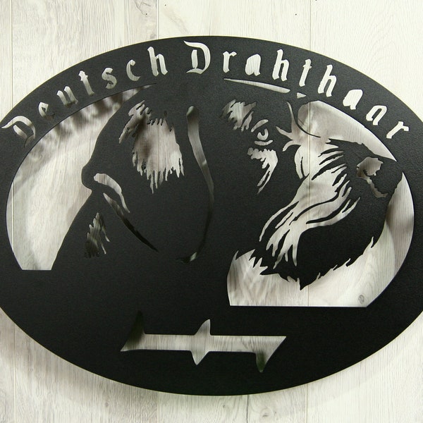 Deutsch Drahthaar Metal Sign 17.3x23.6" German Wirehaired Pointer Metal Sign Dog Sign Door Sign Wall Hanging Wall Plaque Wall Art Plaque