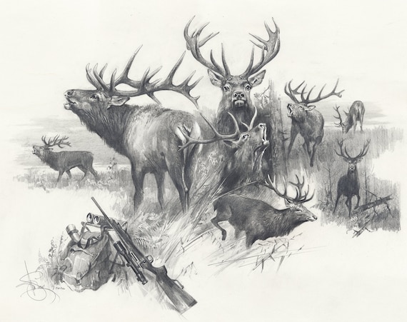 Red Deer Print, Deer Hunting, Deer Hunting Gift, Deer Hunting Sign, Deer  Hunting Art, Deer Hunting Design, Deer Hunting Theme, Deer - Etsy