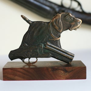 Escultura de bronce de pointer alemán de pelo corto, regalos de caza, perro de caza, perro pointer, regalo para cazador, regalo personalizado, decoración de caza, GSP