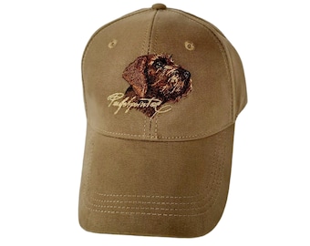 Olive Pudelpointer Hat: Embroidered Hunting Cap