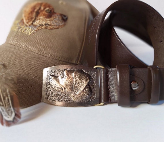 Ceinture en cuir bretonne Epagneul avec boucle en bronze Ceinture en cuir bretonne Cadeau breton Ceinture bretonne Etsy France