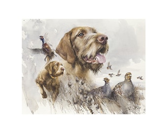 Wirehaired Vizsla. Catch happiness by the tail" Signed Author's Print by Valery Siurha