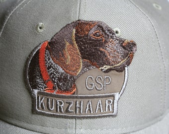 Haftowany kapelusz myśliwski dla niemieckiego krótkowłosego wyżła: bawełniana czapka w kamuflażu