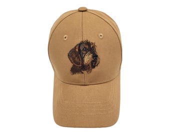 Cappello da bassotto a pelo duro: berretto per cani in cotone ricamato