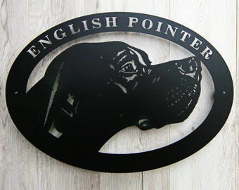 English Pointer Metal Street Sign | Dog Breed Wall Art | Home Decor
