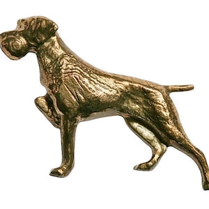 German Wirehaired Pointer Hunting Bronze Pin Hunting Accessories Deutsch Drahthaar DD Dog Hat Pin GWP  Hunting Gift  Vorsteh Vorstehhund