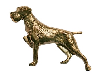German Wirehaired Pointer Hunting Bronze Pin Hunting Accessories Deutsch Drahthaar DD Dog Hat Pin GWP  Hunting Gift  Vorsteh Vorstehhund