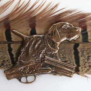 Ponteiro de pêlo curto alemão (Deutsch Kurzhaar) Pino de bronze Kurzhaar Deutsch Kurzhaar Silhueta Ponteiro alemão Pin Ponteiro Pin GSP Jóias