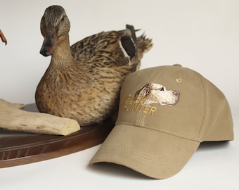 Haftowany angielski kapelusz myśliwski Pointer - oliwkowa bawełniana czapka