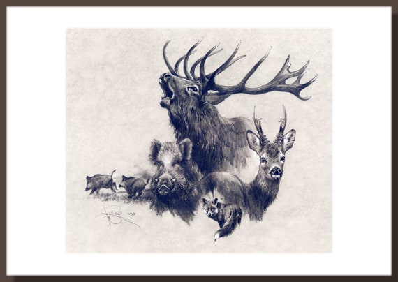 Classical Hunting Print, Hunting Gifts, Hunting Art, Hunting Decor
