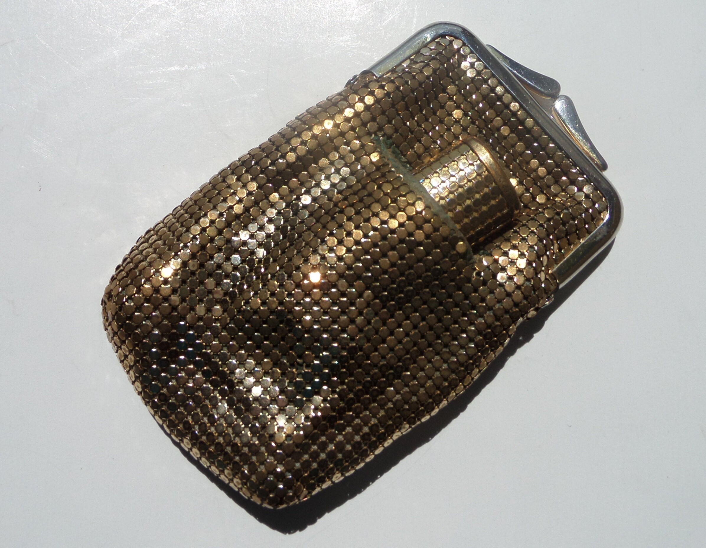 whiting and davis cigarette lighter case Whiting and Davis Cigarette Case & Lighter Holder, Gold Metal Mesh, for  Regular Size Cigarettes, Needs Small Repair