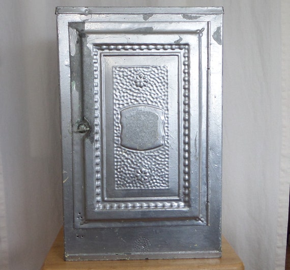 Countertop Pie Safe Chippy Galvanized Metal Cabinet Kitchen Etsy