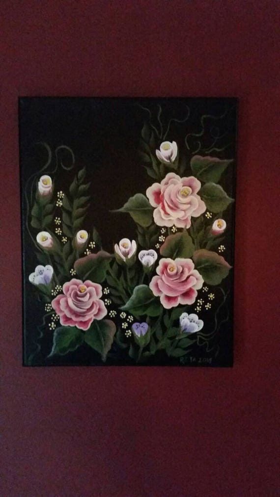 Roses on canvas