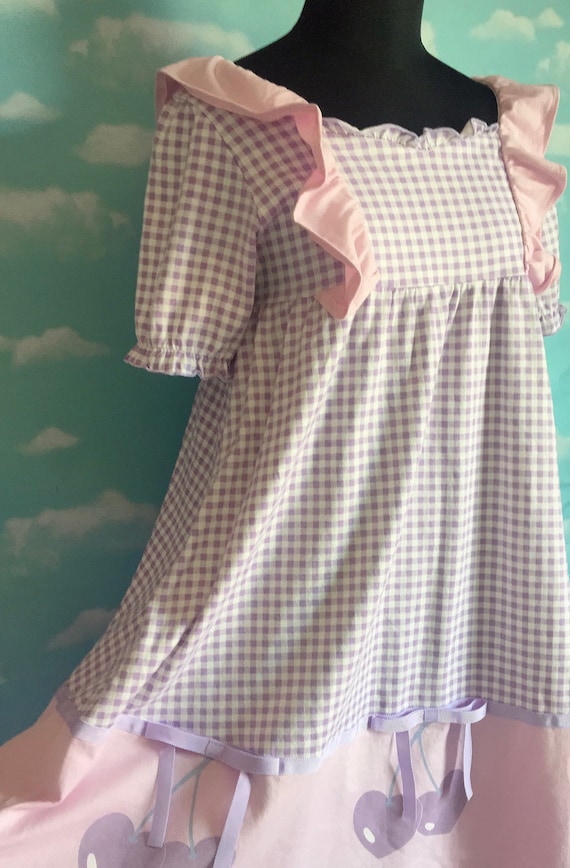 Candy Stripper Cherry BabyDoll Dress