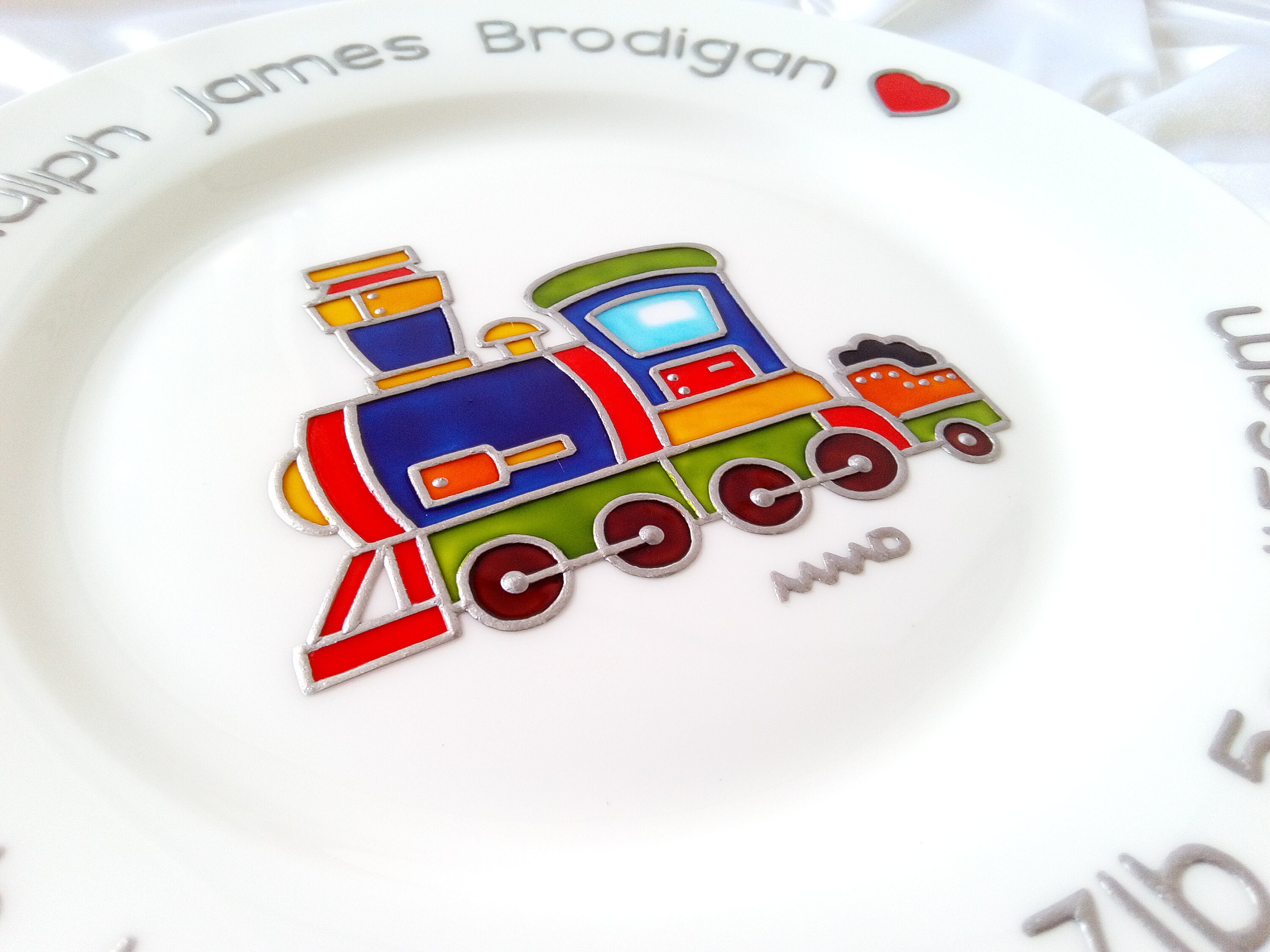Baby Birth Plate Train Name Plate Baby Keepsake Plate Just Etsy UK