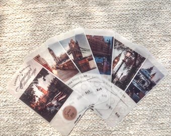 Reto de Ahorro Inspirado en Londres / Ahorra 500 / Rastreadores de Ahorro A6 en Papel Vegetal Mate