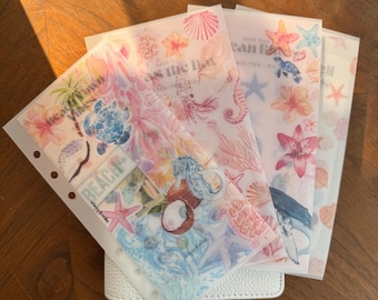 The Seaside Series | A6 Cash Stuffing Envelope & Savings Challenges | Matte Vellum