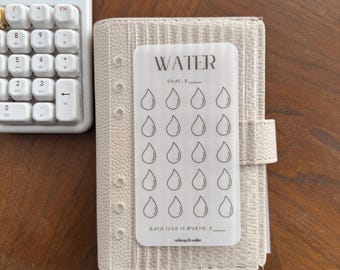 Reto de ahorro en la factura del agua / Rastreador de ahorros en papel vegetal mate A6