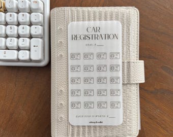 Reto de ahorro en matriculación de vehículos / Rastreador de ahorros en papel vegetal mate A6