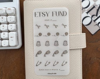 Reto de Ahorro de Fondos de Etsy / Rastreador de Ahorros en Papel Vegetal Mate A6