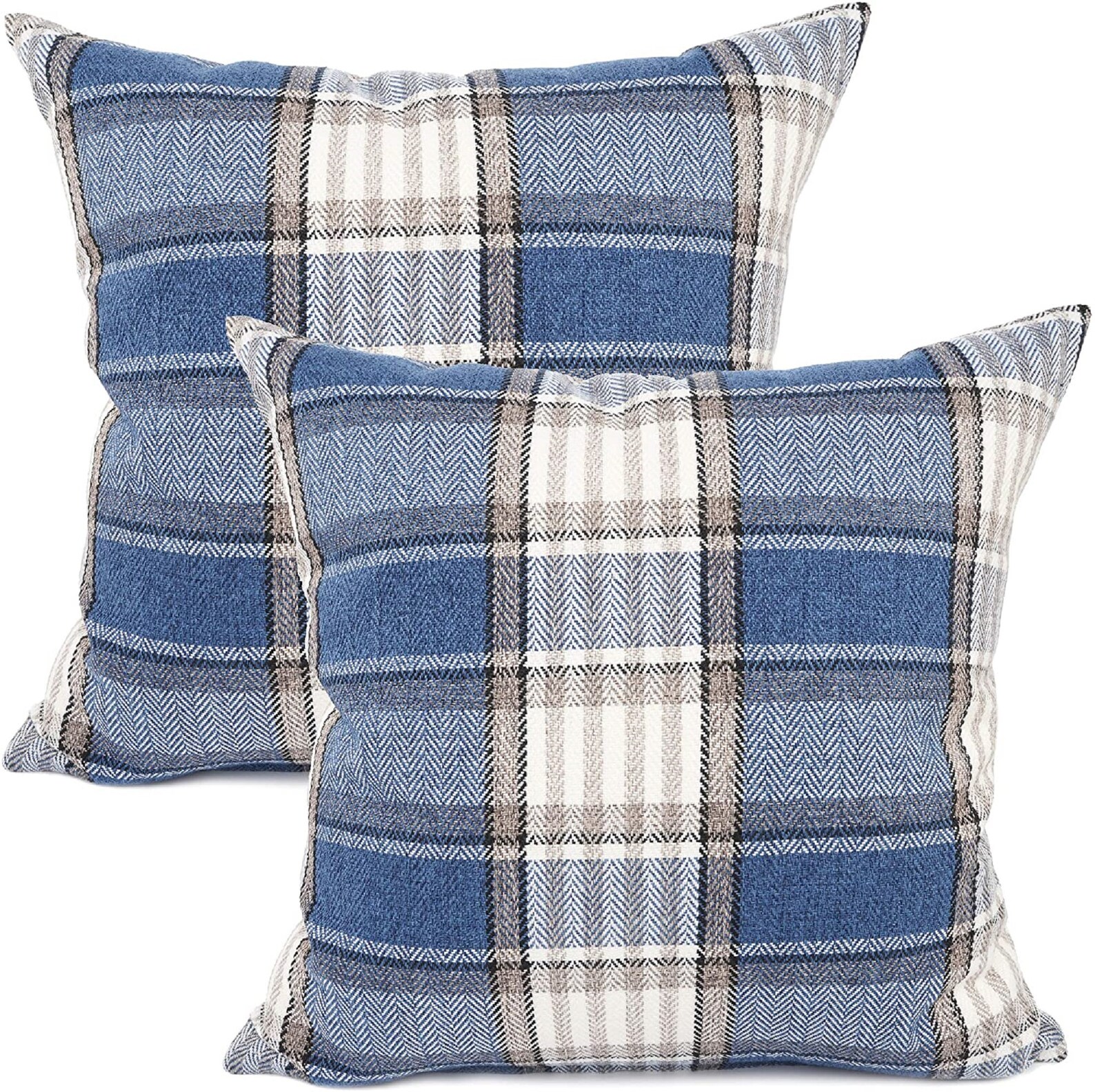 Plaid Pillow Covers / Plaid Throw Pillow / Blue Plaid / Etsy