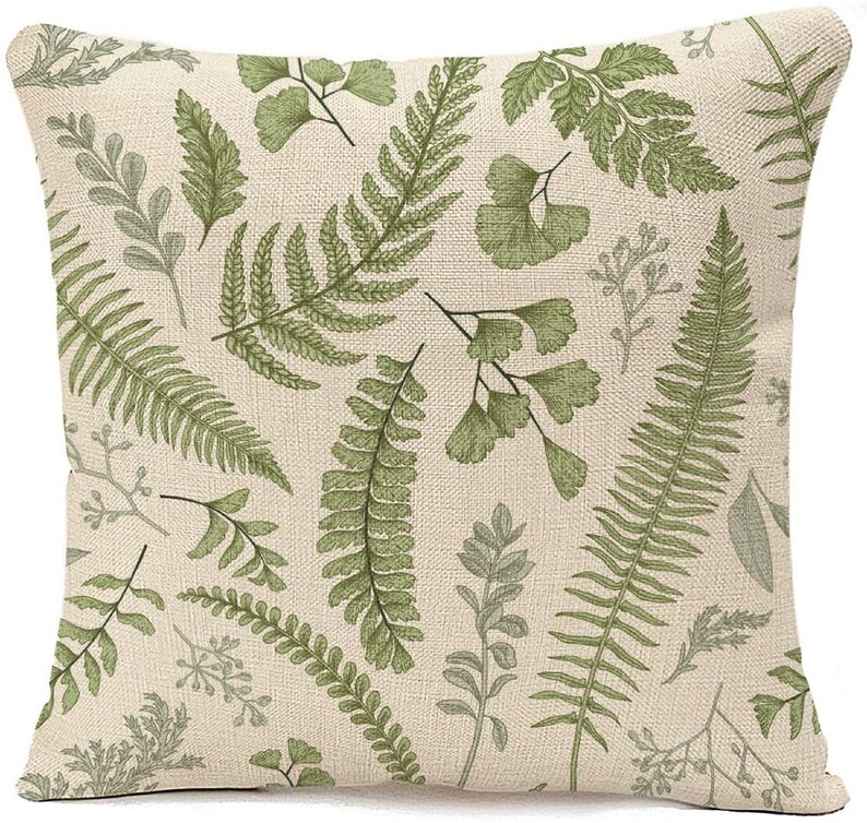 Vintage Fern Herb Botanical Pillow Cushion Cover / Botanical Etsy