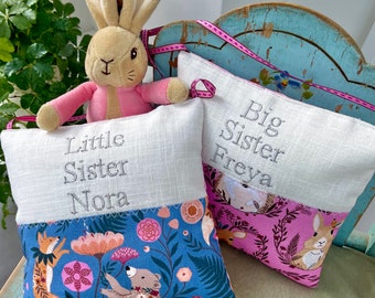 Big Sister, little Brother woodland wall hanging
