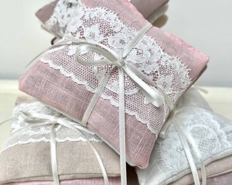 Linen and lace lavender bundle,lavender sachets, scented gift, Grandma gift