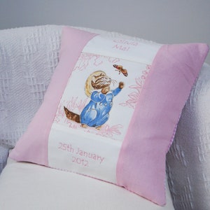 Tom Kitten Cushion Pink Beatrix Potter© Cushion Beatrix Potter Pillow New Baby Cushion Personalized Pillow Handmade Gift New Baby image 5