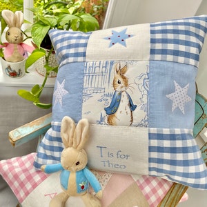 Beatrix Potter Alphabet Nursery Cushion – Personalised Baby Gift