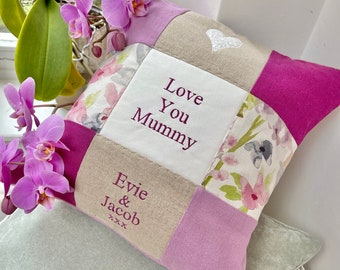 Love You Mummy Cushion, Purple cushion, mothers day cushion, mothers day, mothers day gift, gift for her, purple floral, pink floral cushion