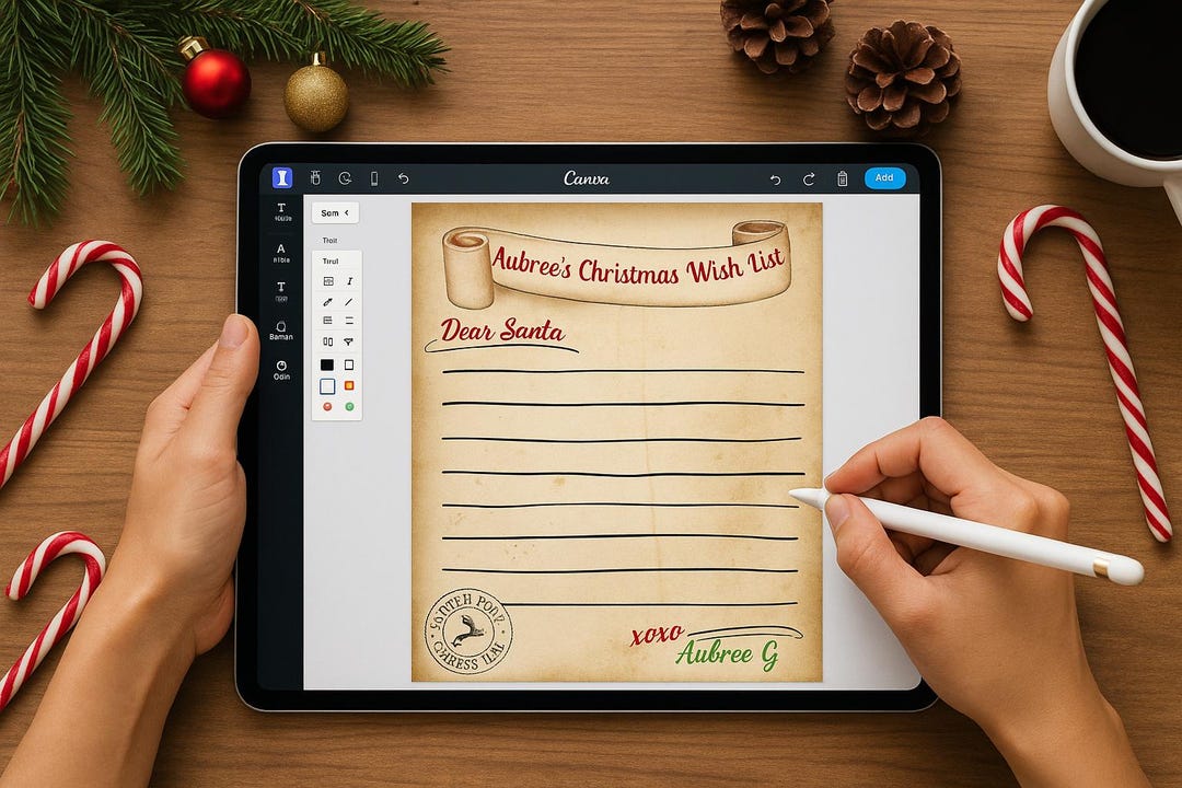 Personalized Santa Letter Template • Editable Christmas Wish List ...