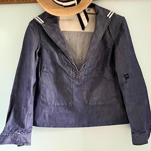 Vintage French sailor uniform top military workwear 1960s