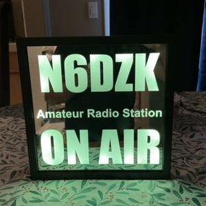 Ham Radio LED On Air Call Sign Mirror Light