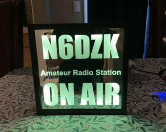 Ham Radio LED On Air Call Sign Mirror Light