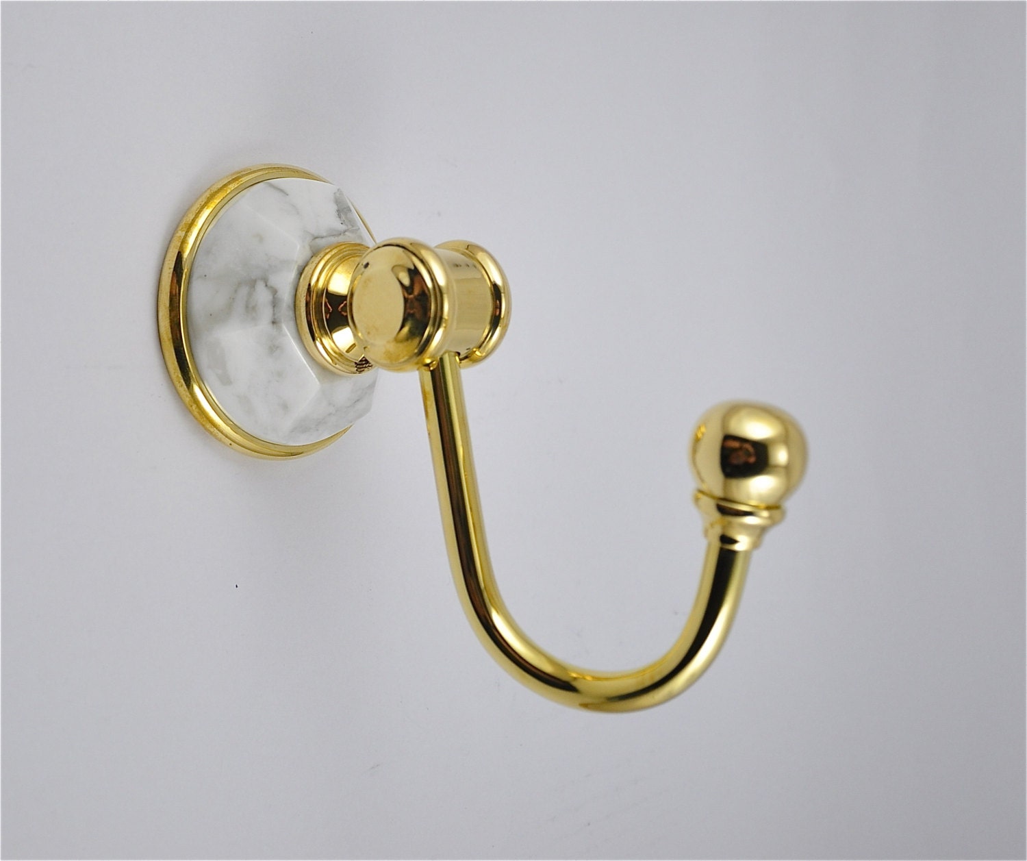 Arabescato Marble Robe Hook - Etsy