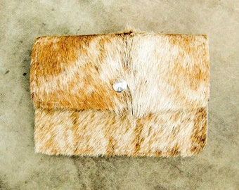 Purse M, cowhide Fur markings orange-reddish brown-light beige-light brown-natural white