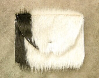 Wallet M new soft cowhide white & black