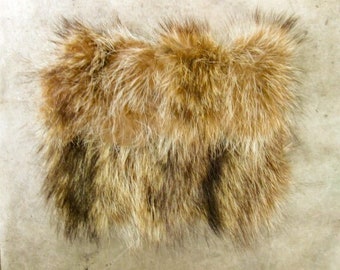 Wallet M, recycled fur medium brown-brown-black-natural white yellowish