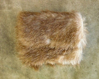 Mini bag recycled fur cream-medium brown