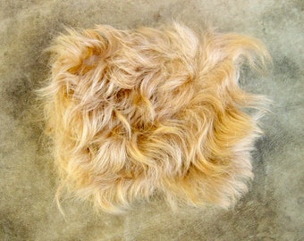 Mini purse/bag, soft recycled fur beige-light brown