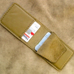MINI bank card case new cowhide & recycled cowhide kakiolive